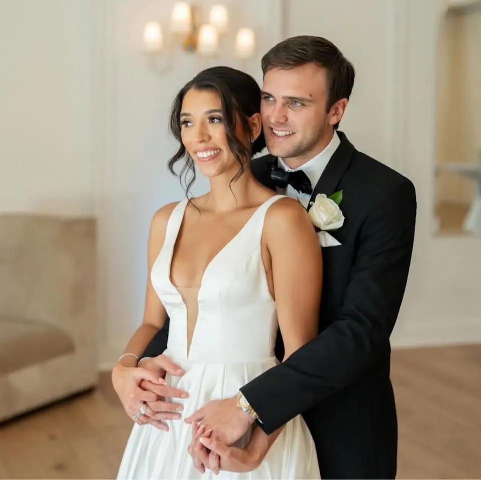 The Allure of Plunging V-Necklines: Why Brides Love This Bold and Beautiful Style. Mobile Image