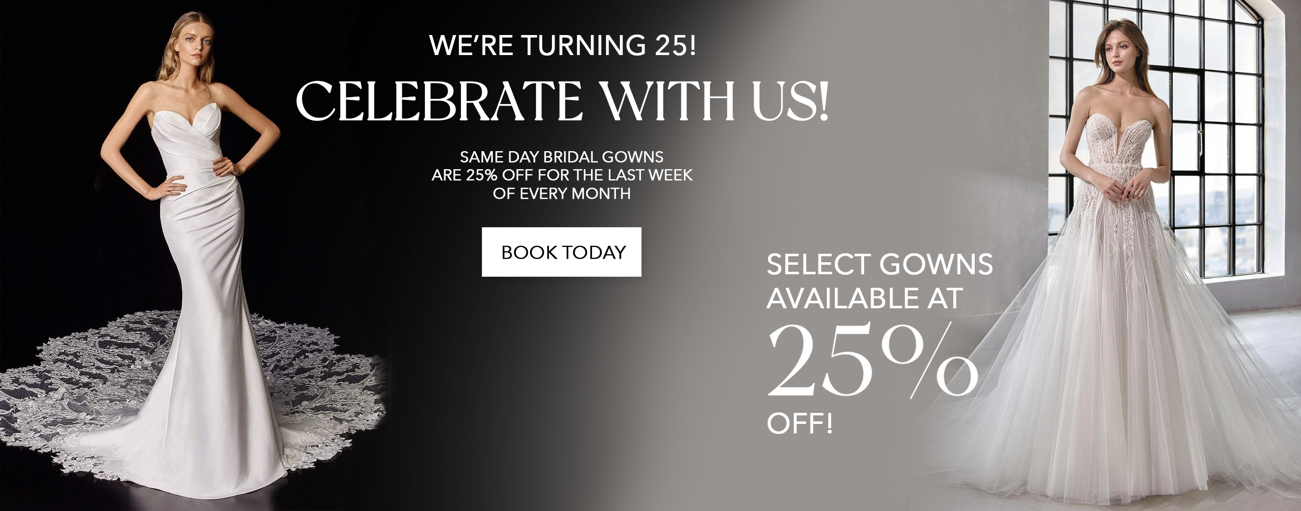 Don&#39;t Miss Out: 25% Off Same Day Bridal Gowns at Stardust Celebrations!. Desktop Image